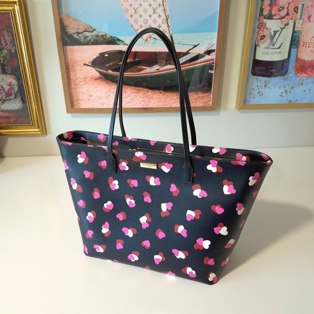 Nwt Kate Spade Shore Street Margareta Flutter Hearts Large Tote Bag